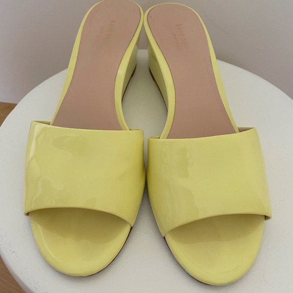 Kate Spade Willon Slip On Wedges Sandals Lemon Sorbet Size 9 - Picture 1 of 7